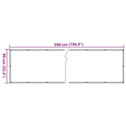 Balkongskjerm antrasitt 500×90 cm PVC