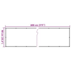 Balkongskjerm antrasitt 800×90 cm PVC