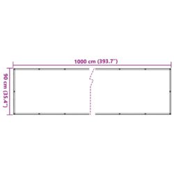 Balkongskjerm antrasitt 1000×90 cm PVC