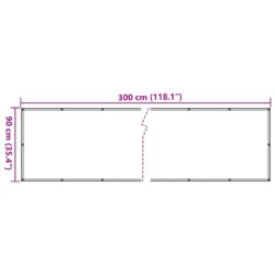 Balkongskjerm kremhvit 300×90 cm PVC