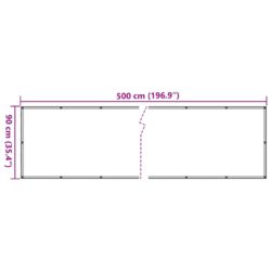 Balkongskjerm kremhvit 500×90 cm PVC