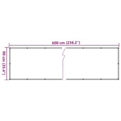 Balkongskjerm kremhvit 600×90 cm PVC