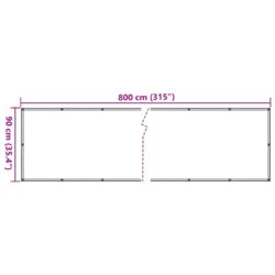 Balkongskjerm kremhvit 800×90 cm PVC