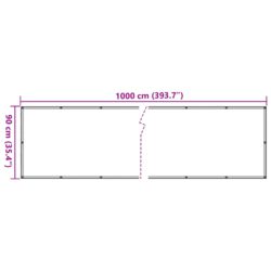 Balkongskjerm kremhvit 1000×90 cm PVC