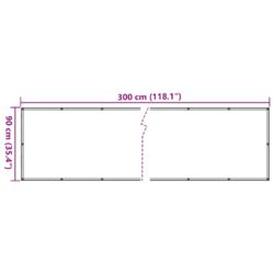 Balkongskjerm hvit 300×90 cm PVC