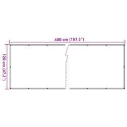 Balkongskjerm kremhvit 400×120 cm PVC