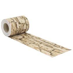 Hageskjerm med grovt steinutseende beige 35×0,19 m PVC