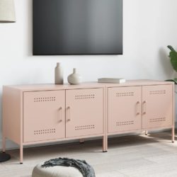 TV-benker 2 stk rosa 68x39x50,5 cm stål