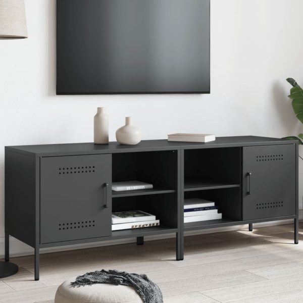 TV-benker 2 stk svart 68x39x50,5 cm stål