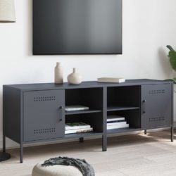 TV-benker 2 stk antrasitt 68x39x50,5 cm stål