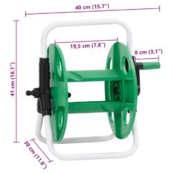 Frittstående slangetrommel for 45 m 1/2″ slange stål grønn