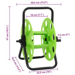 Frittstående slangetrommel for 45 m 1/2″ slange stål grønn