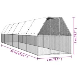 Kyllingbur 2x12x2 m galvanisert stål