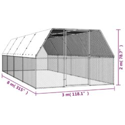 Kyllingbur 3x8x2 m galvanisert stål