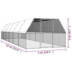 Kyllingbur 3x12x2 m galvanisert stål