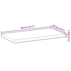 Flytende hyller 2 stk 40x20x2 cm ubehandlet heltre akasie