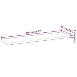 Flytende hylle 80x20x2 cm ubehandlet heltre akasie