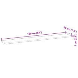 Flytende hyller 2 stk 160x20x2 cm ubehandlet heltre akasie