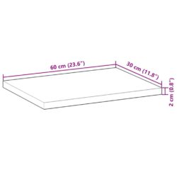 Flytende hylle 60x30x2 cm ubehandlet heltre akasie