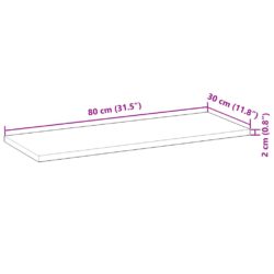 Flytende hylle 80x30x2 cm ubehandlet heltre akasie