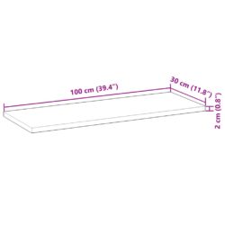 Flytende hylle 100x30x2 cm ubehandlet heltre akasie