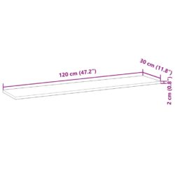 Flytende hylle 120x30x2 cm ubehandlet heltre akasie