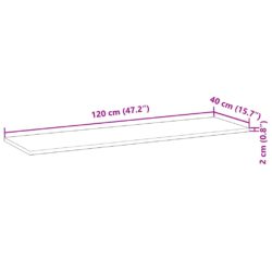 Flytende hylle 120x40x2 cm ubehandlet heltre akasie