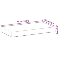 Flytende hylle 60x20x4 cm ubehandlet heltre akasie