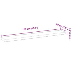 Flytende hylle 120x20x4 cm ubehandlet heltre akasie