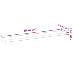 Flytende hyller 2 stk 160x20x4 cm ubehandlet heltre akasie