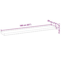 Flytende hyller 3 stk 160x20x4 cm ubehandlet heltre akasie