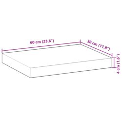 Flytende hylle 60x30x4 cm ubehandlet heltre akasie