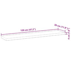 Flytende hylle 120x30x4 cm ubehandlet heltre akasie