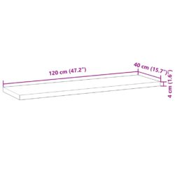 Flytende hyller 3 stk 120x40x4 cm ubehandlet heltre akasie