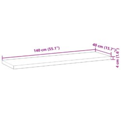 Flytende hylle 140x40x4 cm ubehandlet heltre akasie