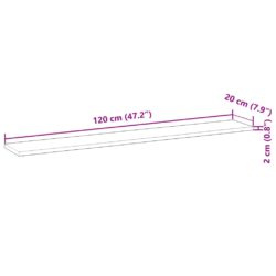 Flytende hyller 4 stk 120x20x2 cm oljebehandlet heltre akasie