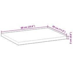 Flytende hyller 2 stk 60x30x2 cm oljebehandlet heltre akasie