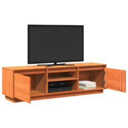 TV-benk voksbrun 140x35x40 cm heltre furu