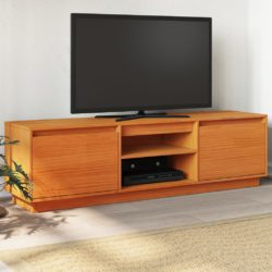 TV-benk voksbrun 140x35x40 cm heltre furu