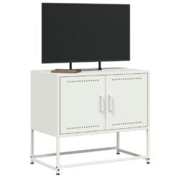 TV-benk hvitt 68,5x39x60,5 cm stål