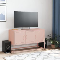 TV-benk rosa 100,5x39x60,5 cm stål