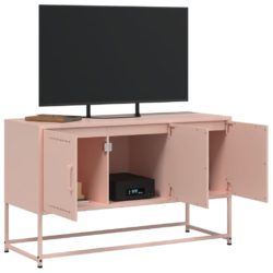 TV-benk rosa 100,5x39x60,5 cm stål