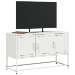 TV-benk hvit 100,5x39x60,5 cm stål