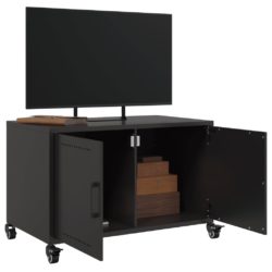 TV-benk svart 68x39x43,5 cm kaldvalset stål