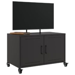 TV-benk svart 68x39x43,5 cm kaldvalset stål