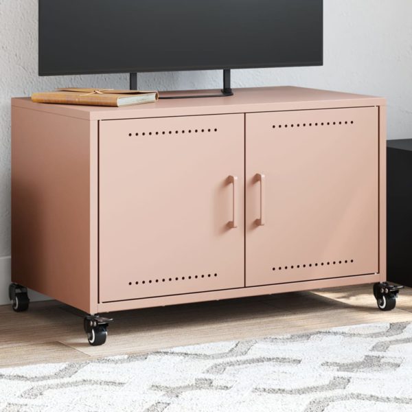 TV-benk rosa 68x39x43,5 cm kaldvalset stål