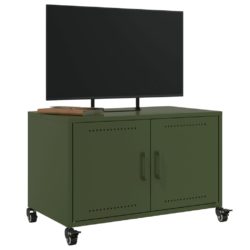 TV-benk olivengrønn 68x39x43,5 cm kaldvalset stål