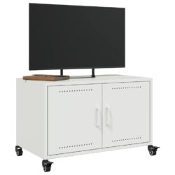 TV-benk hvit 68x39x43,5 cm kaldvalset stål