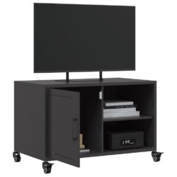 TV-benk svart 68x39x43,5 cm kaldvalset stål