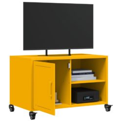 TV-benk sennepsgul 68x39x43,5 cm kaldvalset stål